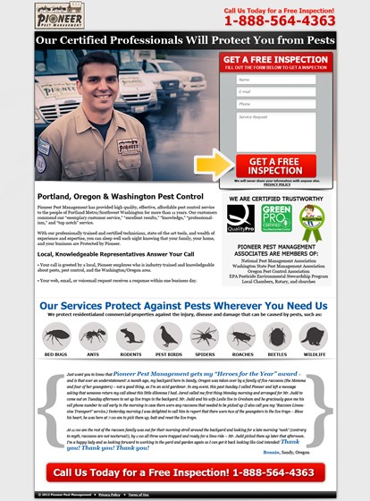 Web Design: Pioneer Pest Management
